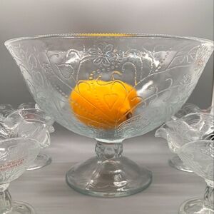 Southern Living At Home Victorian Pressed Glass Compotes One large, 4 small